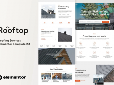 Rooftop - Roofing Service Elementor Template Kit