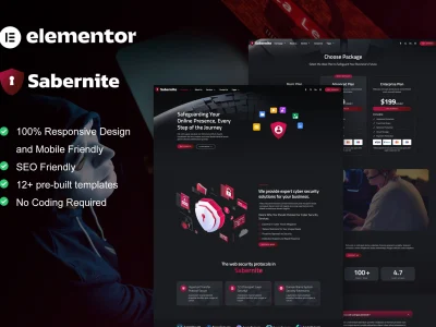 Sabernite - Cyber Security Services Elementor Pro Template Kit
