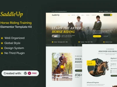 SaddleUp - Horse Riding Training Elementor Template Kit