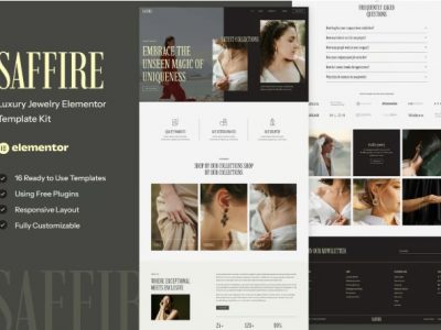 Saffire - Luxury Jewelry Elementor Template Kit