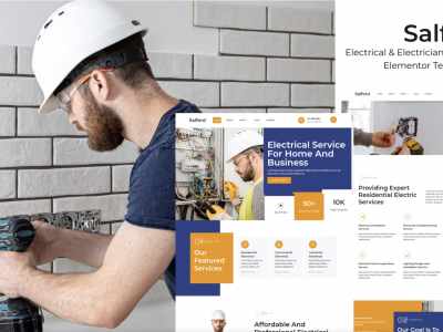 Salford - Electrical & Electrician Service Company Elementor Pro Template Kit