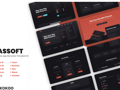 Sassoft | Mobile App & Fintech Startup Elementor Template Kit