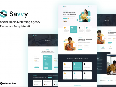 Savvy – Social Media Marketing Agency Elementor Template Kit