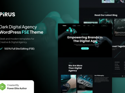 Pirus – Dark Digital Agency FSE WordPress Theme