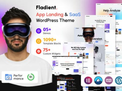 Fladient - App Landing Page & SaaS WordPress Theme