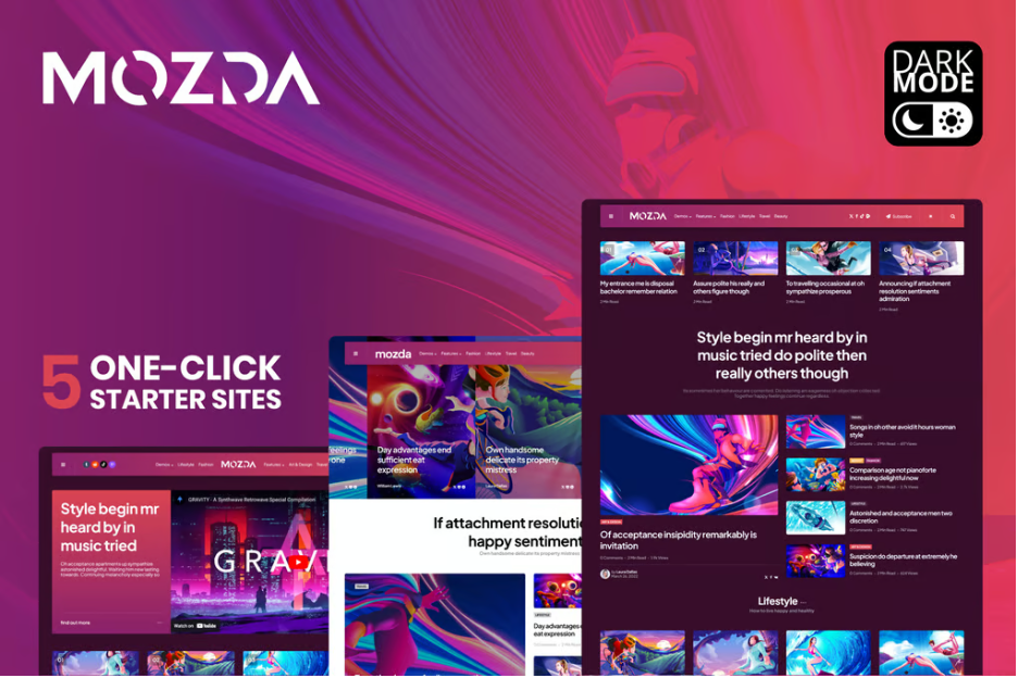 Mozda - Micro Magazine & Blog Theme with Dark Mode