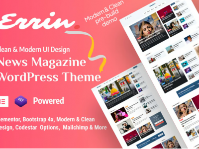 Errin - Newspaper & Personal Blog WordPress Theme