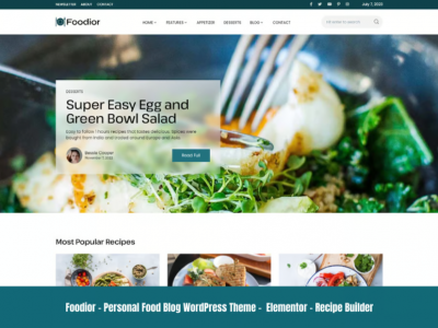 Foodior - Personal Food Blog WordPress Theme