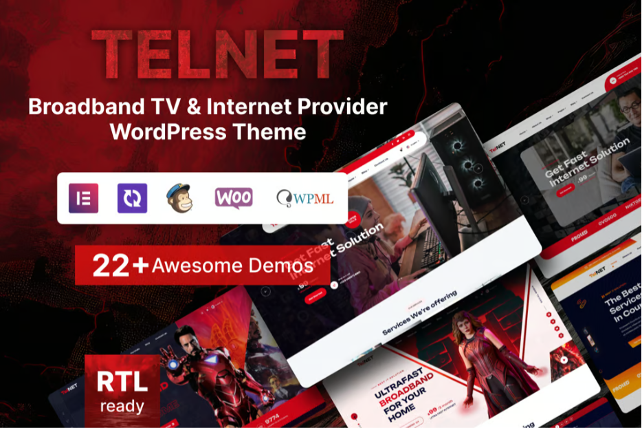 Telnet - Broadband TV & Internet Provider Theme