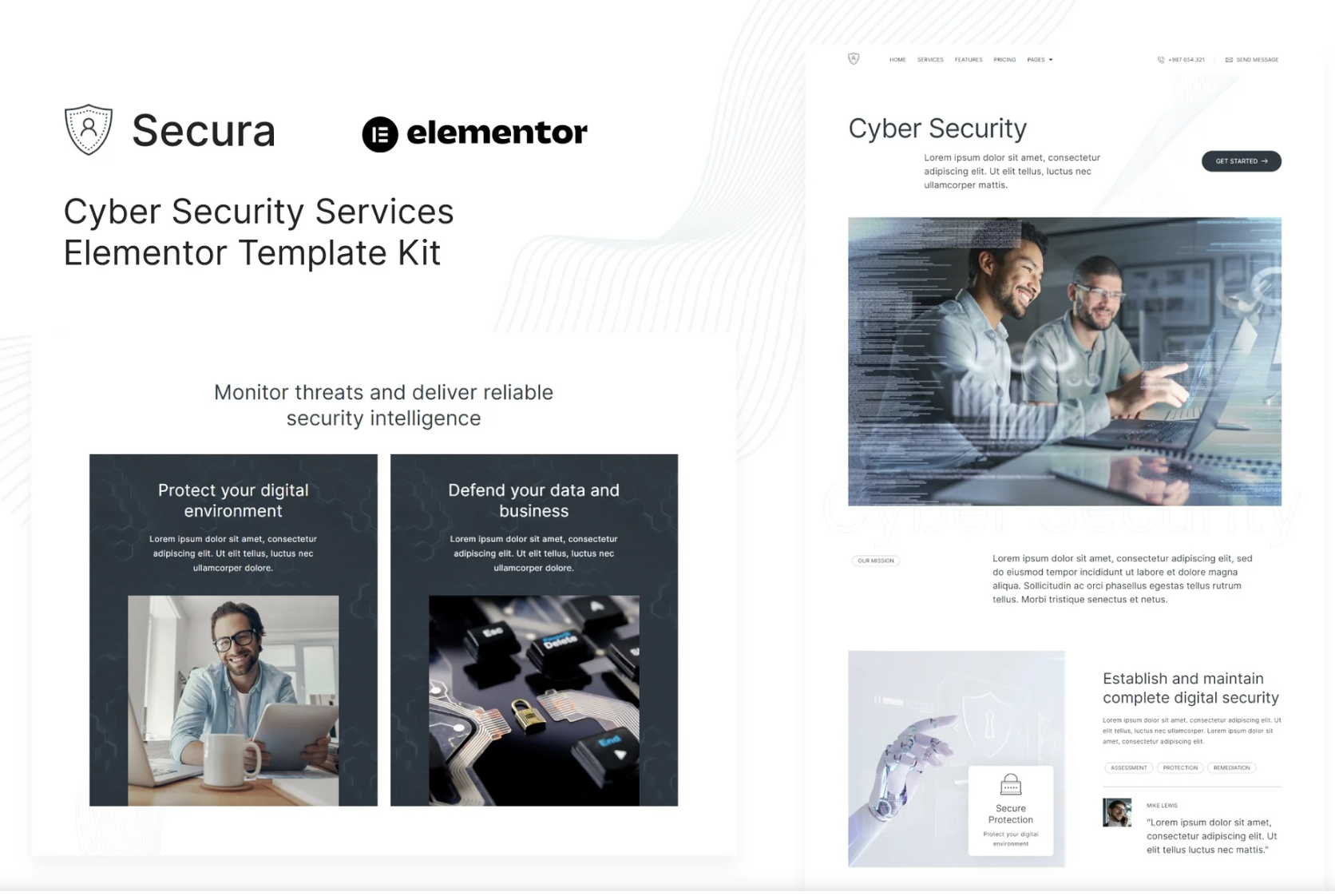 Secura - Cyber Security Services Elementor Template Kit