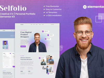 Selfolio - Creative CV Elementor Template Kit