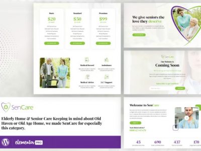 SenCare - Elderly Care Elementor Template Kit