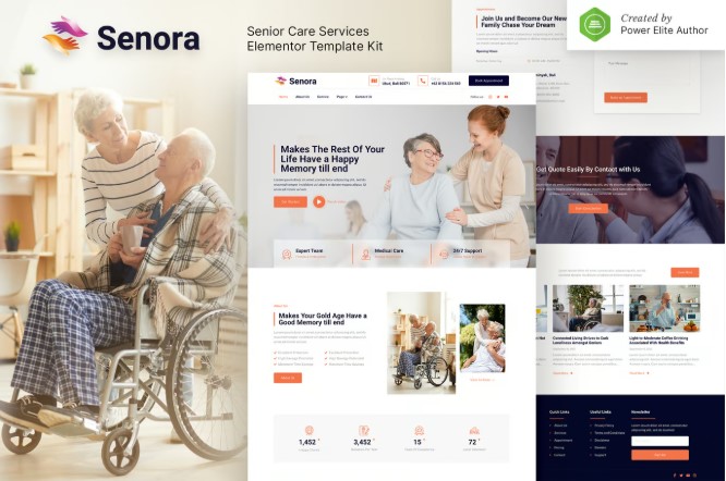 Senora – Senior Care Services Elementor Template Kit