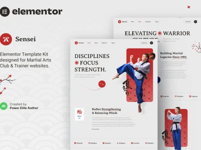 Sensei – Martial Arts Club & Trainer Elementor Template Kit
