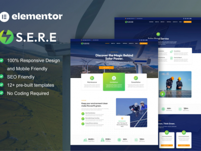 Sere - Solar & Renewable Energy Elementor Pro Template Kit