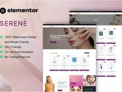 Serene - Beauty Shop & Skincare Elementor Pro Template Kit