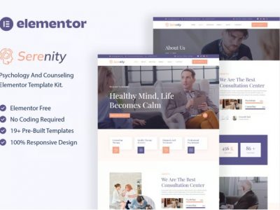 Serenity - Psychology & Counseling Elementor Template Kit