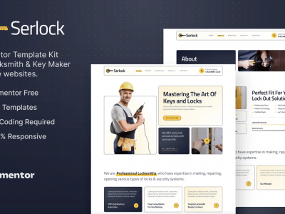 Serlock – Key Maker & Locksmith Service Elementor Template Kit