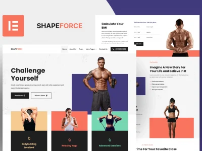 Shape Force - Fitness & Gym Elementor Pro Template Kit
