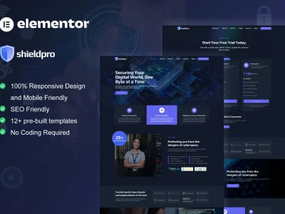 Shieldpro - Cyber Security Services Elementor Pro Template Kit