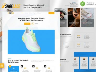 Shoelace – Shoes Cleaning & Laundry Service Elementor Template Kit