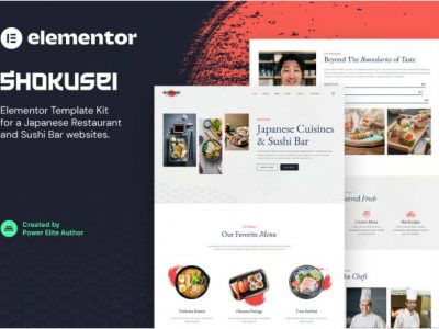 Shokusei – Japanese Restaurant & Sushi Bar Elementor Template Kit