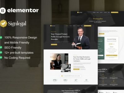 SignLegal - Notary Public & Legal Services Elementor Pro Template Kit