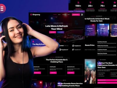 Singsong - Karaoke Rooms & Dj Clubbing Elementor Template Kit