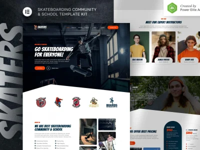Skaters – Skateboarding Community & Club Elementor Template Kit