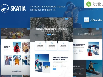 Skatia - Ski Resort & Snowboard Classes Elementor Template Kit