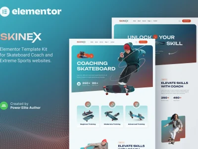 Skinex – Skateboard Coach & Lessons Elementor Template Kit