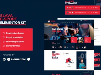 Slava - Esport & Gaming Elementor Template Kit