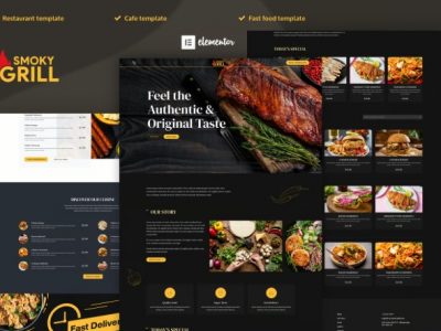 Smoky Grill - Restaurant & Cafe Elementor Pro Template Kit