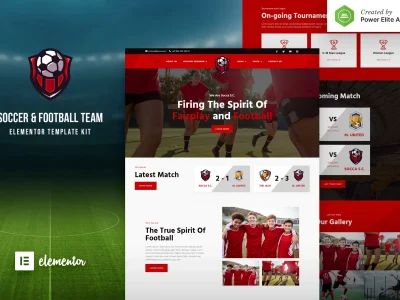 Socca – Football Team & Sports Club Elementor Template Kit