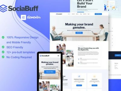 SociaBuff - Social Media & Digital Agency Elementor Template Kit