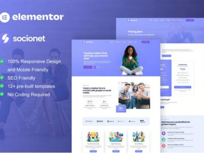 Socionet - Social Media Marketing Agency Elementor Template Kit