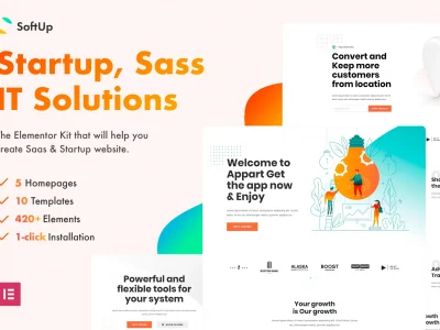SoftUp - Saas & Startup Elementor Template Kit