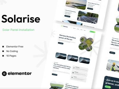 Solarise - Solar Panel Installation Elementor Template Kit