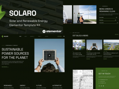 Solaro - Solar & Renewable Energy Elementor Template Kit