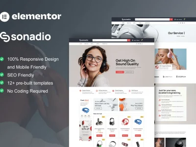 Sonadio - Woocommerce Audio Store Elementor Pro Template Kit