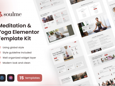 Soulme Yoga Meditation & Wellness Mindfulness Elementor Template Kit