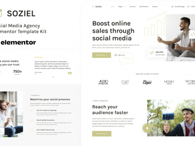 Soziel - Social Media Agency Elementor Template Kit