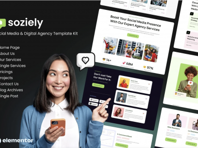 Soziely | Social Media & Digital Marketing Agency Elementor Template Kit
