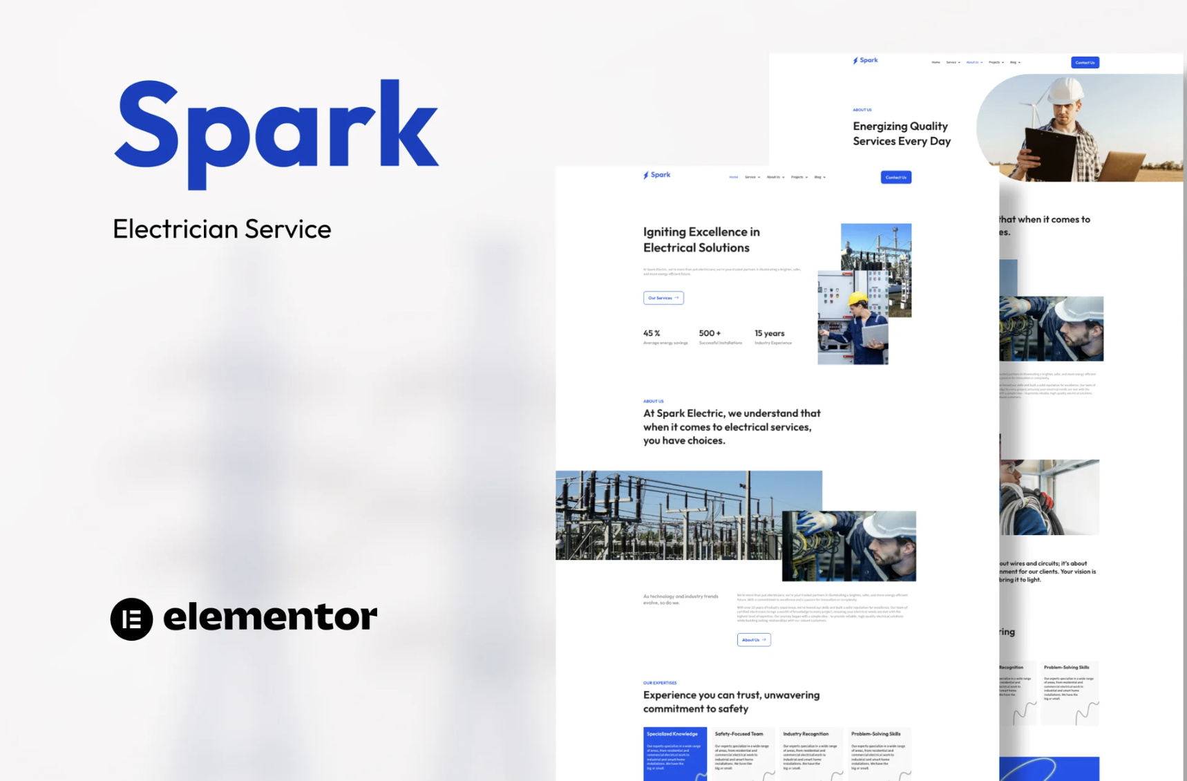 Spark - Electrician Service Elementor Template Kit