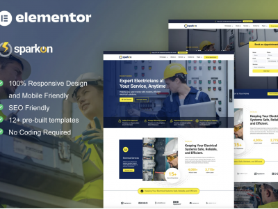 Sparkon - Electrical Installation & Maintenance Service Elementor Pro Template Kit