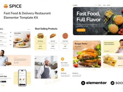 Spice - Fast Food & Delivery Restaurant Elementor Template Kit