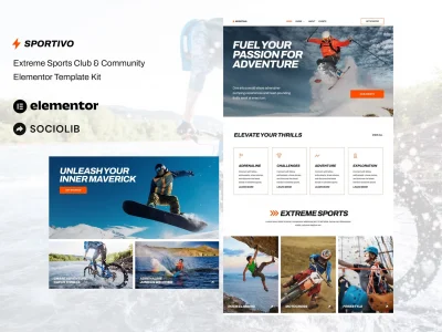 Sportivo - Extreme Sports Club & Community Elementor Template Kit