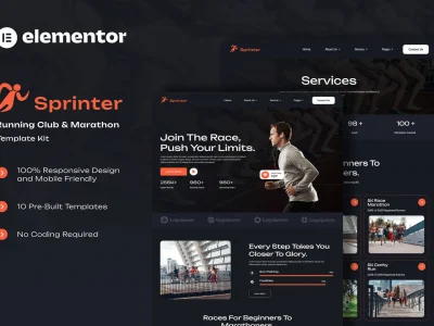 Sprinter - Running Club & Marathon Elementor Template Kit