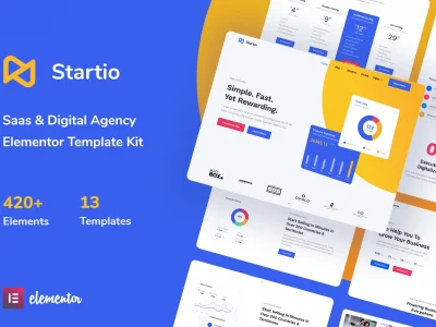 Startio - Saas & Digital Agency Elementor Template Kit