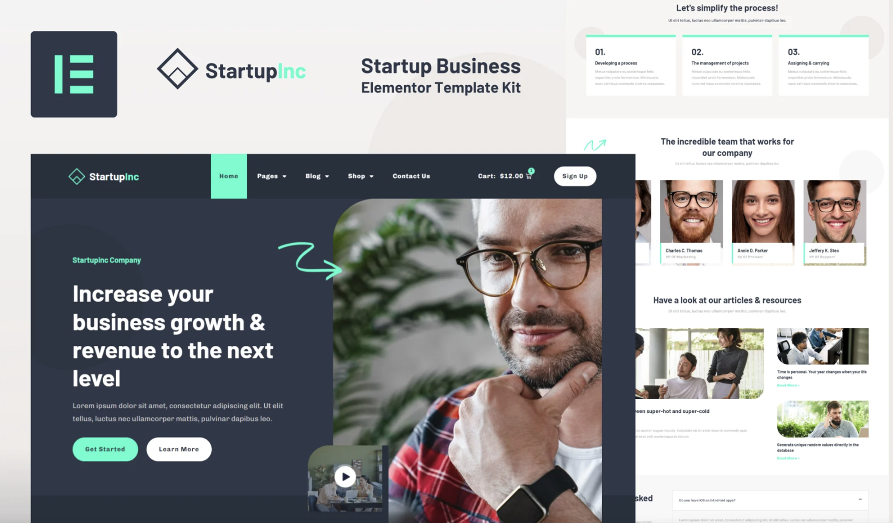 StartupInc - Startup Business Elementor Pro Template Kit